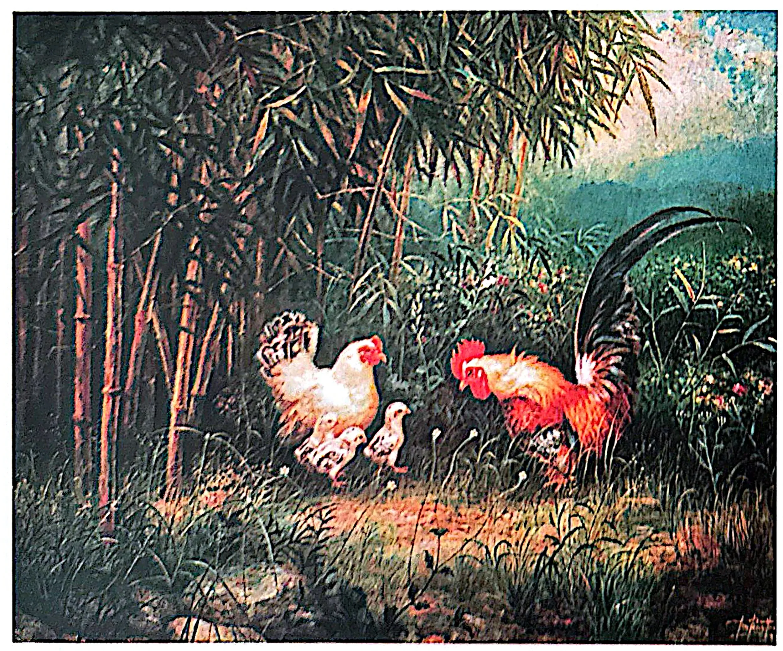 Oil painting titled Happy Family by Tan Peng Hooi.