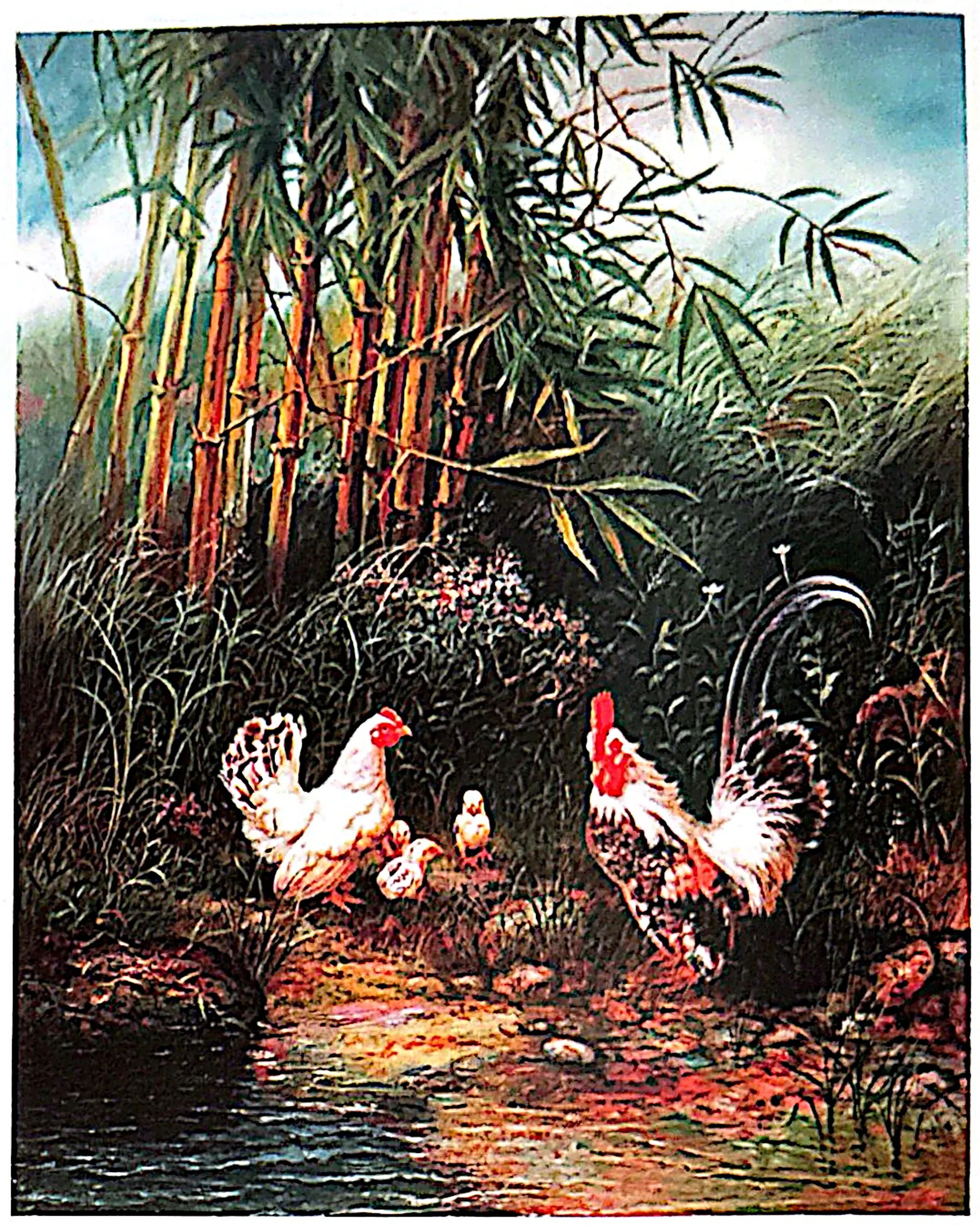 Oil painting titled Happy Family by Tan Peng Hooi.