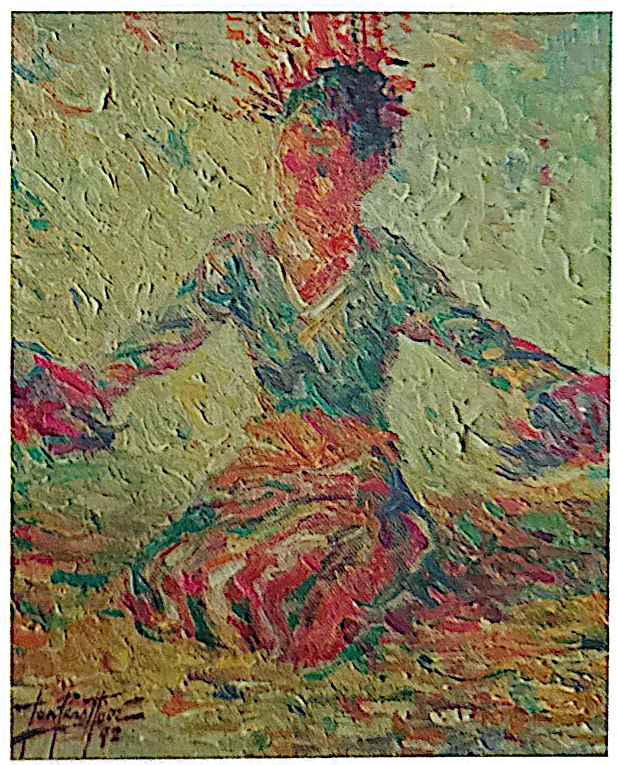 Oil painting titled Thai Dancer by Tan Peng Hooi.