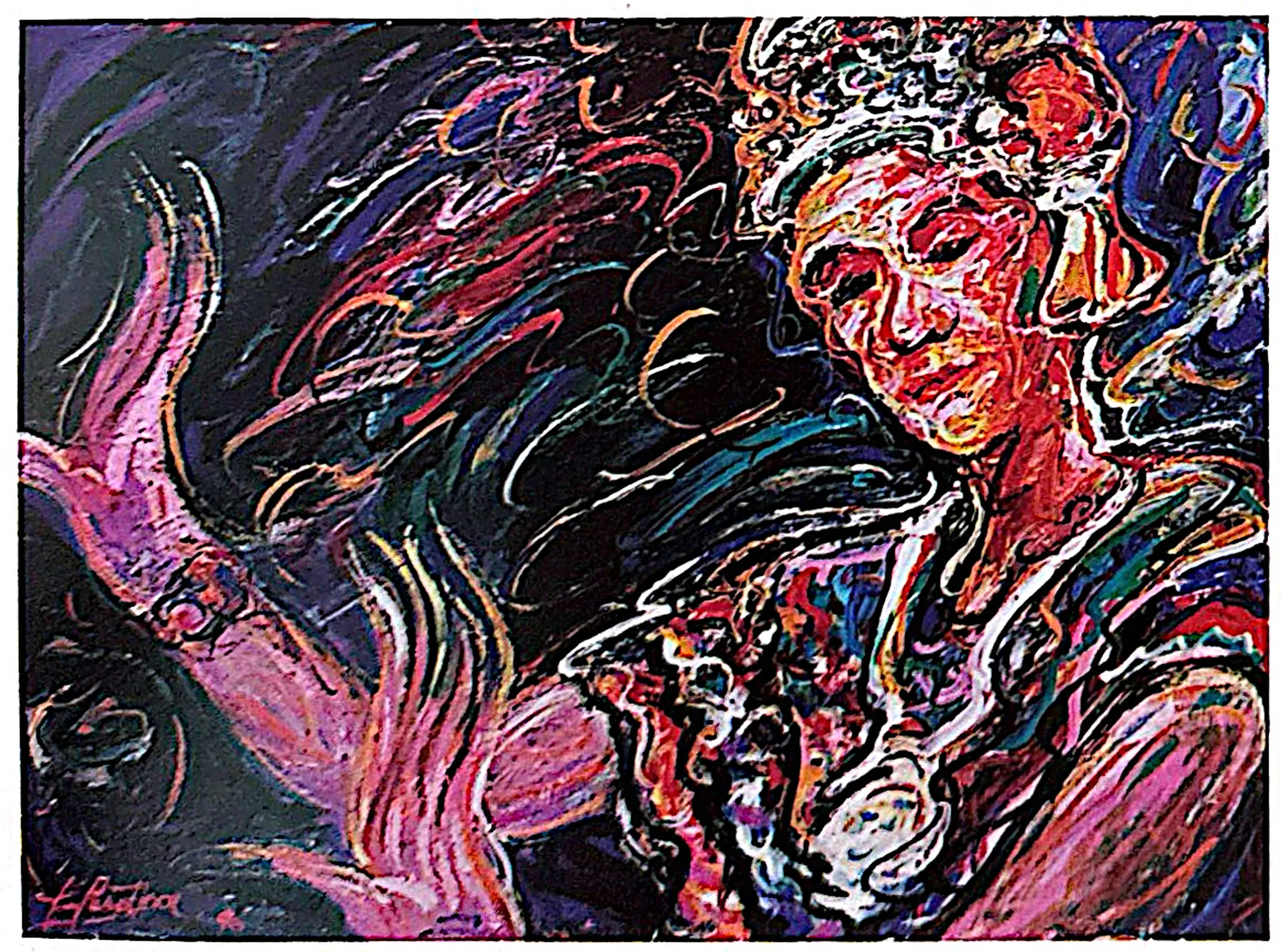 Oil painting titled Thai Dancer by Tan Peng Hooi, 1996.