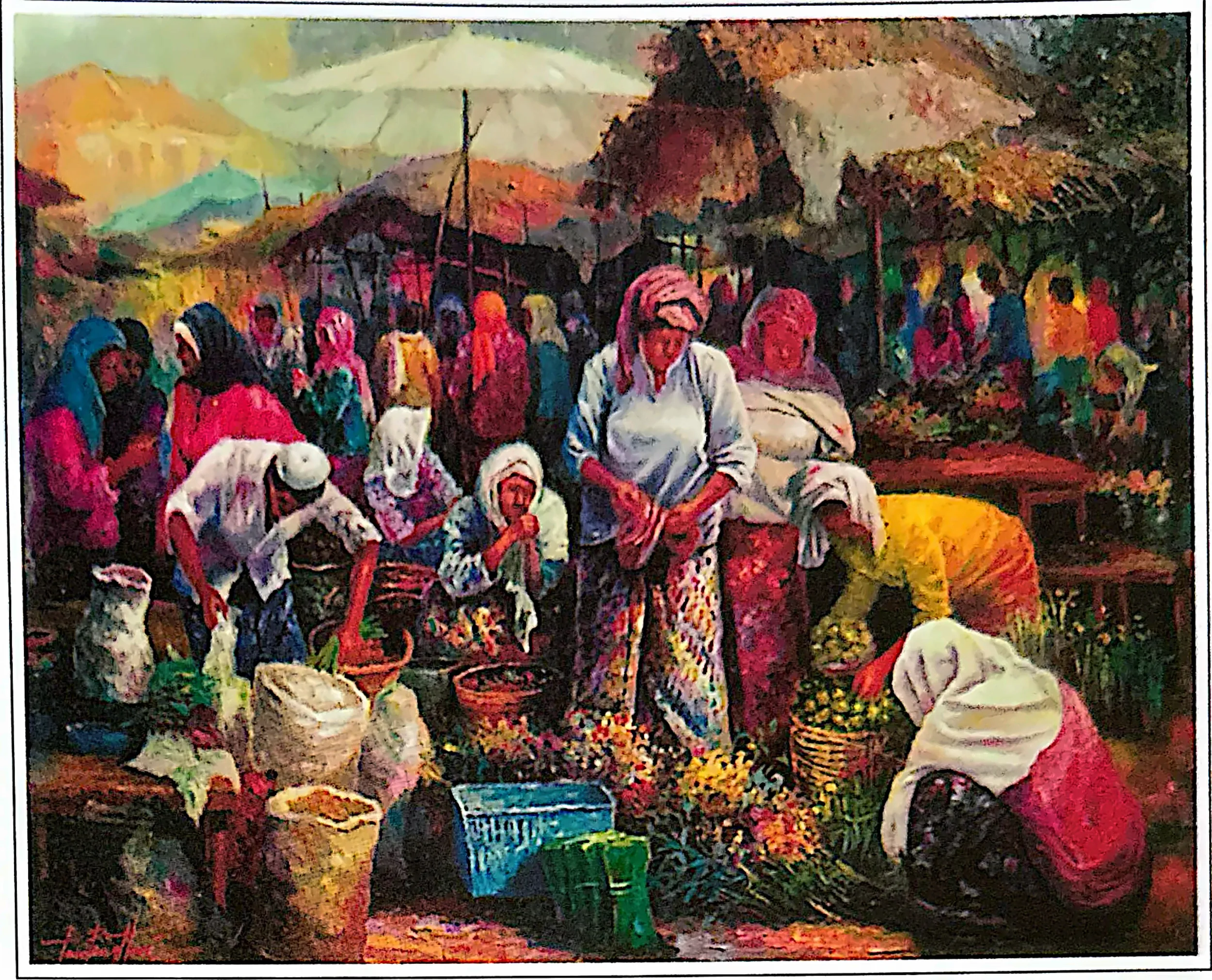 Plate for Market Scene