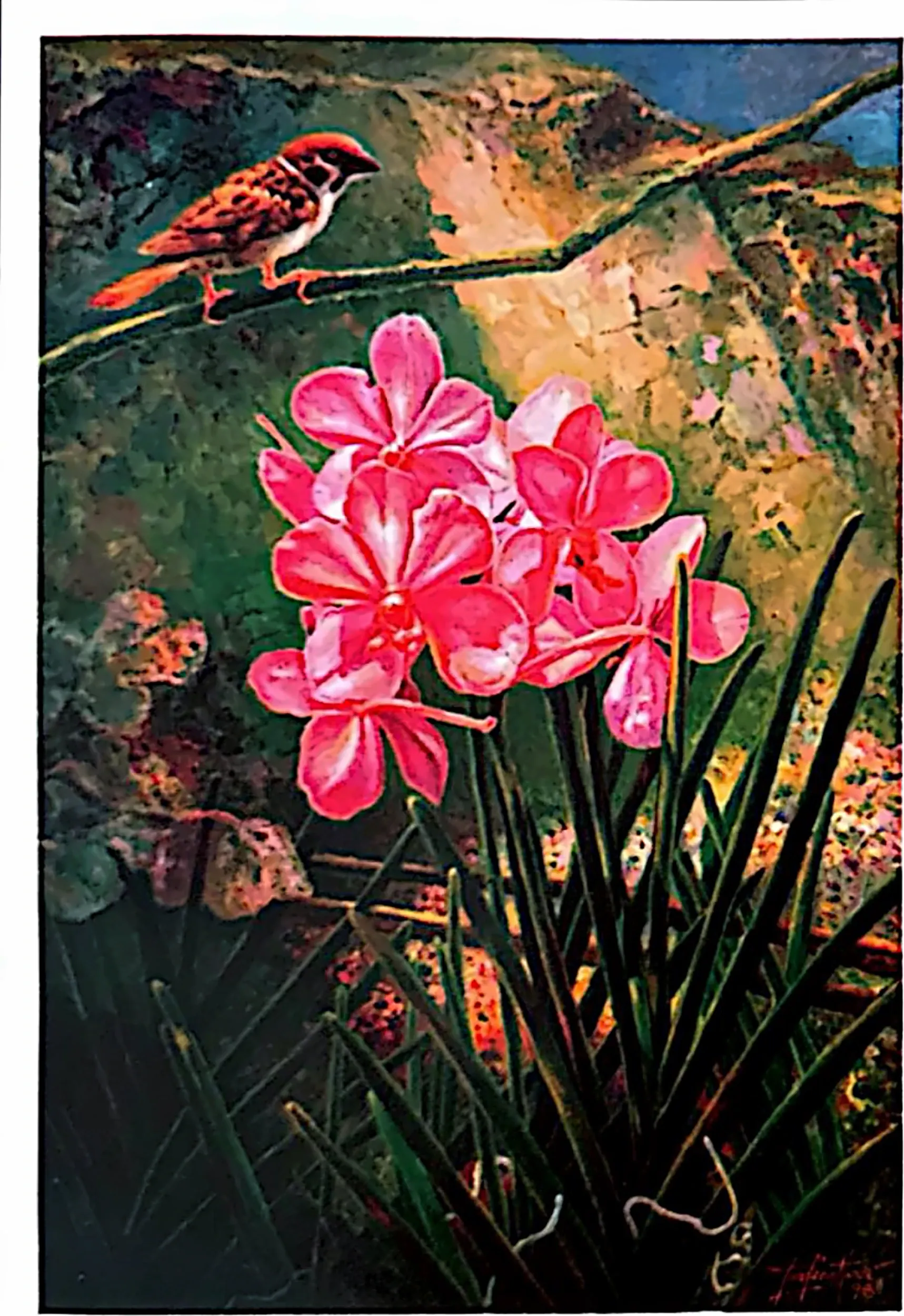 Plate for Orchid & Sparrow